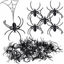 Dekoratyviniai juodi dirbtiniai vorai Halloween, 5 vnt.