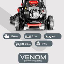 Benzininė žoliapjovė VENOM 51 cm 200 cc su pavara ir mulčiavimu
