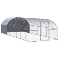 vidaXL lauko narvas viščiukams, 3x8x2 m, Sidabro