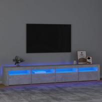 Tv spintelė su led apšvietimu, betono pilka, 240 x 35 x 40 cm