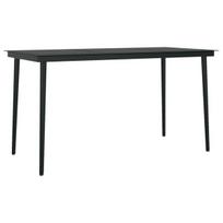 Sodo valgomojo stalas，Lauko stalas, juodas, 140x70x74cm, plienas ir stiklas CFE298871