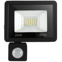Halogeninis LED prožektorius 20 W, 6000 K, su jutikliu nuo sutemų iki aušros, IP66