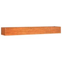 Aukštas sodo Lovelis，Gėlių dėžė，Gėlių vazonas, rūdžių, 400x80x45cm, Corten plienas CFE41868