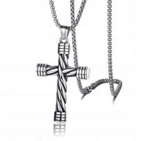 SUSPENSION Sidabrinė plieno grandinė CROSS 308, SUSPENSION Sidabrinė plieno grandinė CROSS 308