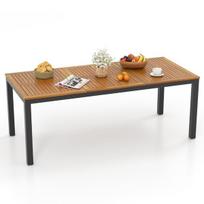 Costway sodo stalas akacijos medžio sodo valgomasis stalas 8 žmonėms stačiakampis terasos stalas 200 x 90 x 75 cm