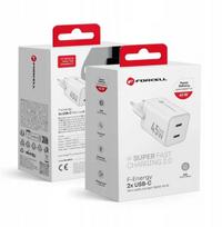 Įkroviklis - FORCELL - 45W - Dvigubas USB-C - GaN III - Ultra-Kompaktiškas Baltas