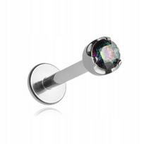 Titano labret auskaras su cirkoniu Vitrail Medium helix, 1,2/8/3,5 mm