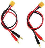 2 vnt. XT60 įkrovimo su 4 mm banano kištuku 14AWG silikoninis 30 cm ilgio laidas, spalva geltona raudona juoda
