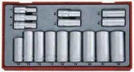 Teng Tools 3/8'' 16 vnt. ilgų terkšlinių galvučių rinkinys