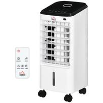 "HOMCOM" mini oro kondicionierius "3-in-1", oro drėkintuvas, nešiojamas oro aušintuvas, 3 lygių ventiliatorius, 60° osciliacija, laikmatis, nuotolinio valdymo pultas