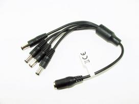 Dc Adapteris 2.1/5.5 Lizdas 4x 2.1/5.5 Kištukas
