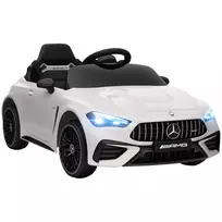 AIYAPLAY Elektrinis automobilis vaikams, Mercedes dizainas, 12V varikliai, nuotolinio valdymo pultelis, LED žibintai, muzika, vaikams nuo 3 iki 6 metų, Baltas