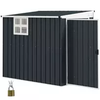 Metalinė įrankių stoginė, sandėliukas 2,7m² 128x193x181cm, tamsiai pilka