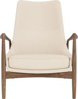 Audo Copenhagen Fotel The Seal Lounge 92 cm, riešutas, apmuštas kreminės spalvos