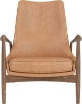 Audo Copenhagen Fotel The Seal Lounge 92 cm, riešutas, apmuštas matinės kupranugario spalvos oda