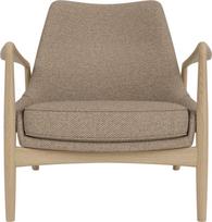 Audo Copenhagen Fotel The Seal Lounge 73 cm, šviesus ąžuolas, apmuštas, smėlio spalvos