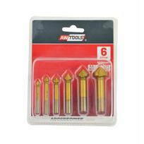 AW42400IP AWTOOLS HSS-TiN kūginių gilinimo grąžtų (zinkų) rinkinys 6,3–20,5 mm (6 vnt.)