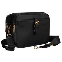 Maža moteriška „Peterson“ crossbody rankinė per petį, juoda, iš ekologiškos odos D47