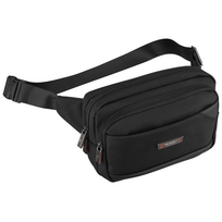 Vyriška „Peterson“ lengva juoda crossbody rankinė per petį su užtrauktuku, iš tekstilės D91