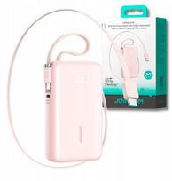 Joyroom Power Bank with Digital Display, C+U+U, PD 35W, 10000 mAh with Built-in Retractable Typle-C and Lightning Lanyard cable (0.7m) Pink(JR-PR2L) | JR-PR2L-PNK | 6956116762315