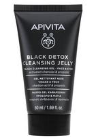 Valomasis veido gelis Apivita Black Detox, 50 ml
