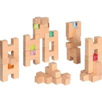 Medinės kaladėlės, dėlionė Wooden Building Blocks, 28 vnt.