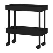 Juodos spalvos iš metalo lentyna ant ratukų 60x62x30 cm Nolle – noo.ma