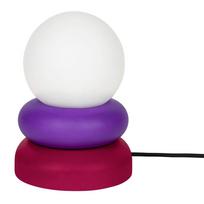Raudonos spalvos/violetinės spalvos iš medienos masyvo stalinis šviestuvas (aukštis 24 cm) su stiklo gaubtu Otem – noo.ma