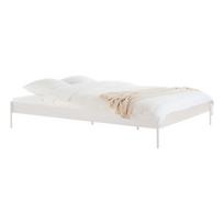 Baltos spalvos iš plieno dvigulė lova be galvūgalio su lovos grotelėmis 200x200 cm Eton Basic – noo.ma