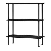Juodos spalvos pastatoma lentyna iš ąžuolo 80x90,5x35 cm Teidi – noo.ma