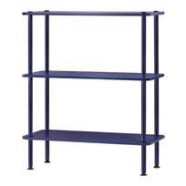Mėlynos spalvos pastatoma lentyna iš ąžuolo 80x90,5x35 cm Teidi – noo.ma