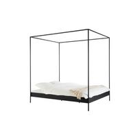 Juodos spalvos iš plieno dvigulė lova be galvūgalio/su baldakimu su lovos grotelėmis 180x200 cm Eton – noo.ma