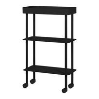 Juodos spalvos iš metalo lentyna ant ratukų 60x97x30 cm Nolle – noo.ma