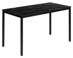 Valgomojo stalas ModernHome, juoda sp./marmuro sp., 120 cm x 60 cm x 73.5 cm