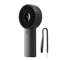 Jisulife rankinis ventiliatorius Life4 3600mAh nešiojamas USB ventiliatorius – juodos spalvos