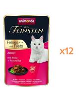 ANIMONDA Vom Feinsten Fines mit Filets Adult Jautiena ir kalakutienos filė 12x85g drėgnas maistas katėms