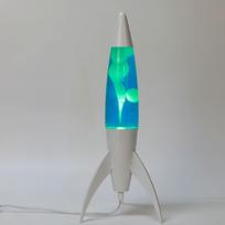 Itotal - Rocket Lava Lamp - White Base, Blue Liquid and White Wax - Blue