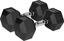 Rebel Rubberized cast iron dumbbells HEX 2x12.5 kg REBEL ACTIVE