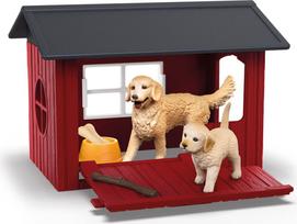 Schleich - Dog kennel with 2 golden retrievers - (42722)