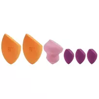 REAL TECHNIQUES_SET „Miracle Sponges 3 Steps“ – 2 vnt. kempinėlės makiažo pagrindui tepti + 3 vnt. mini kempinėlės makiažui išsklaidyti + kempinėlė kontūravimui