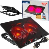 Laptopo aušintuvas, Nešiojamojo kompiuterio aušinimo stovas 12-17 colių, 2 ventiliatoriai, USB, LED raudonas