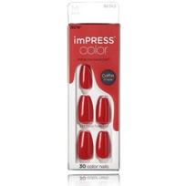 Kiss ImPRESS Color MC Reddy or Not Nails priklijuojami dirbtiniai nagai - 30 vnt.