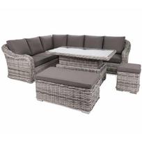 Lauko baldų komplektas FOGIA LIGHT GREY su reguliuojamo aukščio stalu