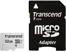 SD microSD Card  32GB Transcend SDHC USD300S-A w/Adapter