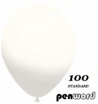 Balionų rinkinys ovalūs Penword, balta sp., 100 vnt.
