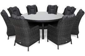 Lauko baldų komplektas Bristol Round Elegant, pilka sp., 8 vietų