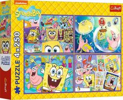 Dėlionė 4in1 Trefl SpongeBobs Crazy World 13342, 23.8 cm x 33.9 cm, 1000 vnt., įvairių spalvų