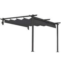 Pergola 3x3 m, aliuminis, reguliuojamas stogas, tamsiai pilkas