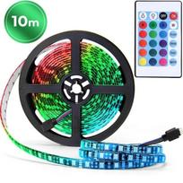 USB RGB LED juostelė 10m, 30 LED/m su nuotolinio valdymo pulteliu, spalvota apšvietimo juosta, reguliuojama šviesos juosta, dekoratyvinis apšvietimas