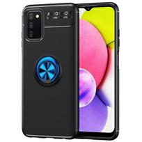 Apsauginis telefono dėklas, Samsung Galaxy A03S (164), juodas, magnetinis, su žiedu